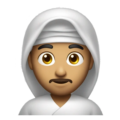 Muslim arab slightly angry with glowing eyes white colour  sticker