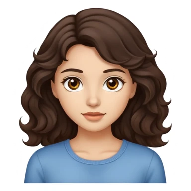 Pretty girl with dark brown wavy hair and brown hair and light skinned  sticker