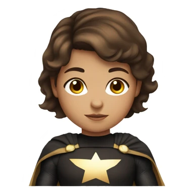 superhero, child, girl, short brown hair, brown eyes, Hispanic, freckles sticker