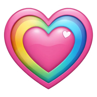 heart with a rainbow heart center sticker