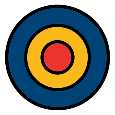 British Air Force WW2 roundel, colored icon, clean lines sticker