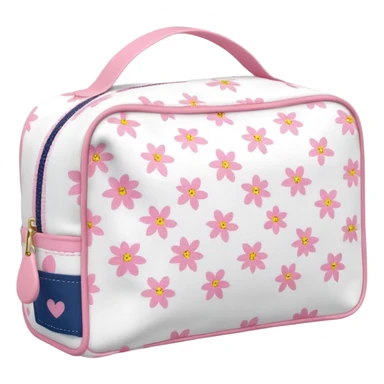 Toiletry bag with a pattern of little flowers pink sin asa sticker