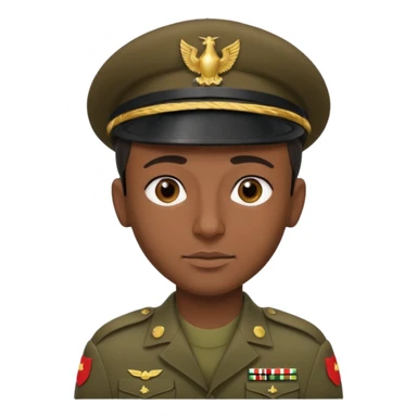 
portrait of an Iraqi soldier, from head to chest, with a neutral expression sticker