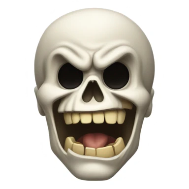 Skeleton mad emoji sticker