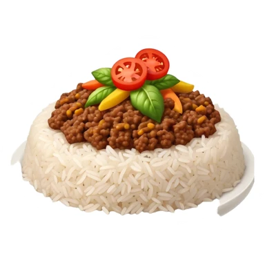Rice with gound Beef and vegetable sticker