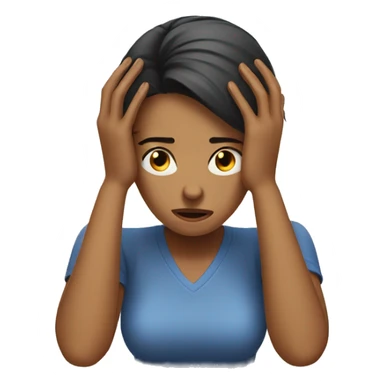 frustrated woman with hands on her head sticker