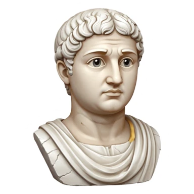 white classical roman bust, white stone sticker
