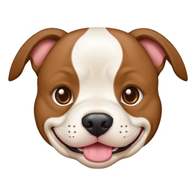 Crea un emoji de un perrito pitbull café  sticker