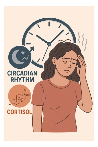 Donna con cortisolo elevato ritmo circadiano alterato sticker