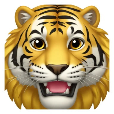 Tigre dourado com coroa na cabeça  sticker