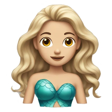 Mermaid with brown hair and blonde streaks  sticker
