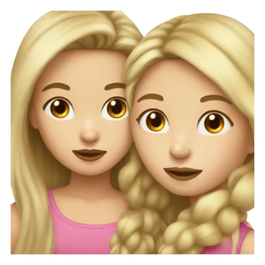 Girl with brown hair kissing girl with blonde hair sticker