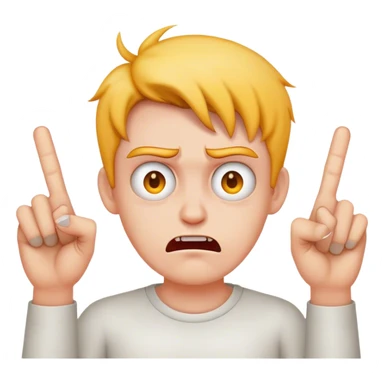 holding up middle fingers with mad face sticker