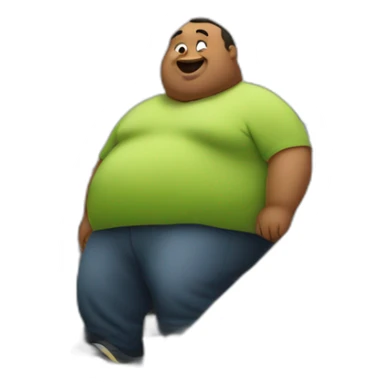 fat man on an escalator sticker