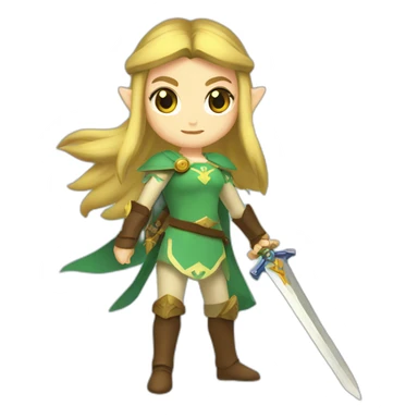 Princess Zelda with sword sticker