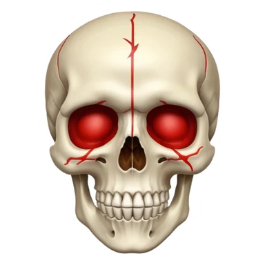 Skull With border red outline  sticker