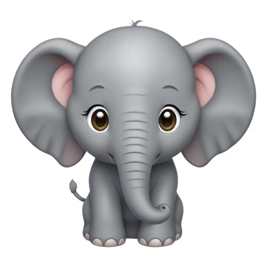 Cinematic Noble Baby Elephant Portrait Emoji, Poised and regal, with a tiny, endearing build and a soft, smooth gray hide, delicate floppy ears and a small, curious trunk, deep-set soulful eyes, Simplified yet sharp and sophisticated features, highly detailed, glowing with a gentle, dignified glow, high shine, intelligent and adorable, stylized with an air of miniature majesty, focused and attentive, soft glowing outline, capturing the essence of a watchful and confident little elephant, so majestic it feels as though it could toddle out of the screen with effortless authority! sticker