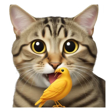Cat eating a bird sticker