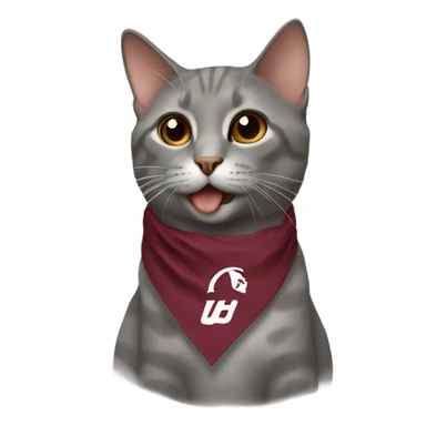 cat with virginia tech bandana  sticker
