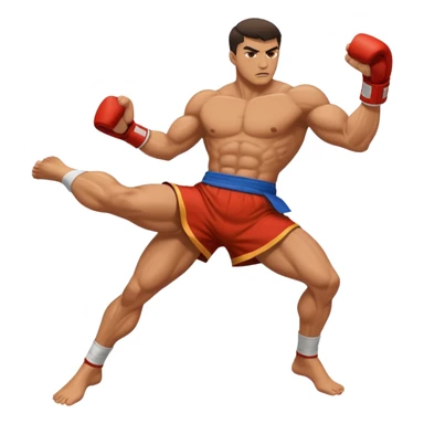 fighter kicking sticker