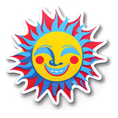 Pop art sun sticker