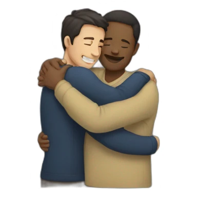 Two men hugging sticker