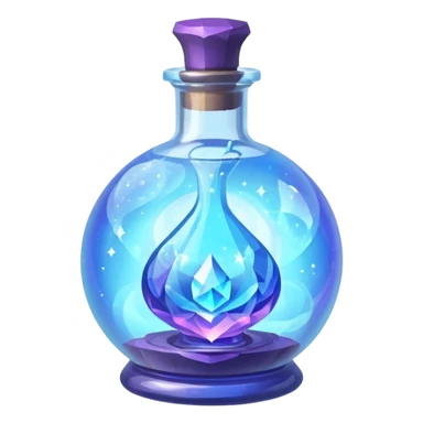 Blue Magic Fantasy Potion, Ball Bottle Low Poly sticker