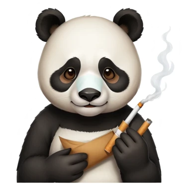Sleepy panda with a face mask and a cigarette  sticker