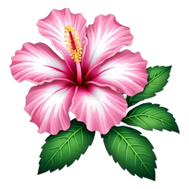 Pink and white hibiscus  sticker