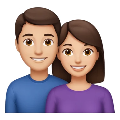  Couple with girlfriend brunettes sticker