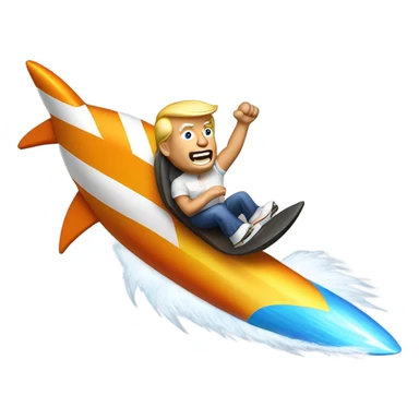 Donald j trump surfing on a rocket sticker