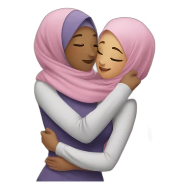 Hijabi hugging hijabi sticker