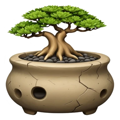 Shallow dark the Flintstones bonsai pot only  sticker