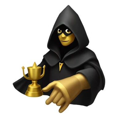 illuminati shadow figure standing in black cloak with gold pyramid on chest sticker