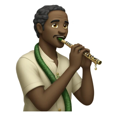 The serpent is playing the flute. sticker