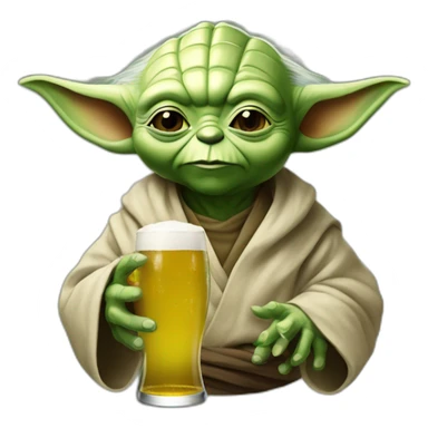 Yoda bois une bière sticker