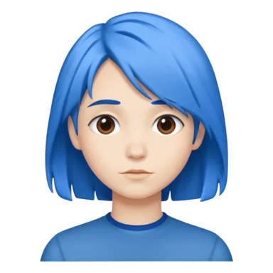 blue haired human sticker
