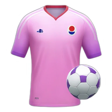 maillot de foot japon rose et violet floqué "Lehout" sticker
