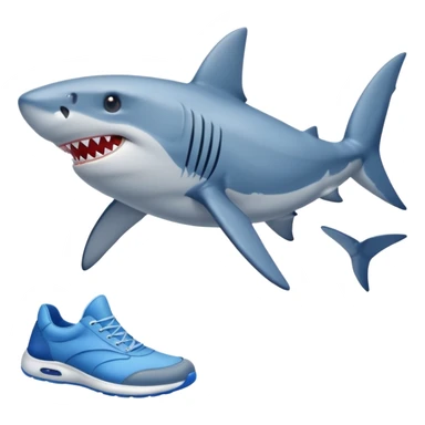 Un tiburón con zapatos azul  sticker