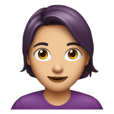 Brune avec aubergine sticker