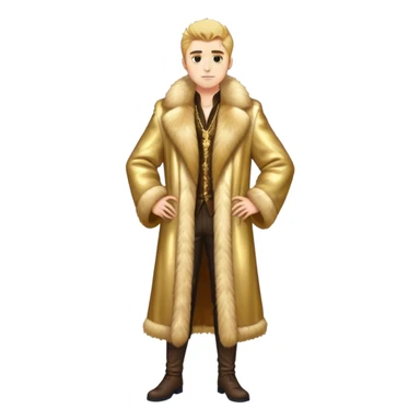 fullbody gold Long fur male coat sticker