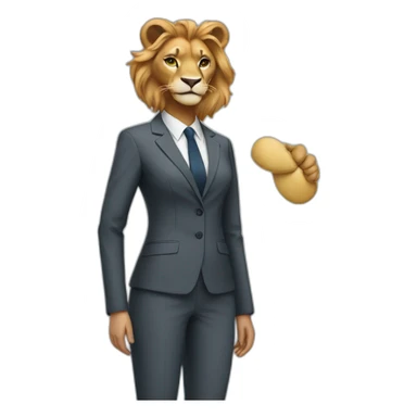 lioness in a professional female suit sticker