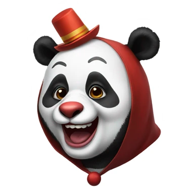 Panda dressed as a clown sticker