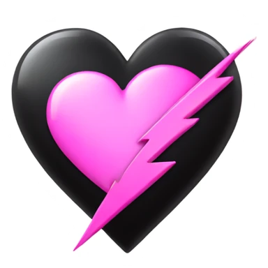 Pink heart with black lightning bolt sticker