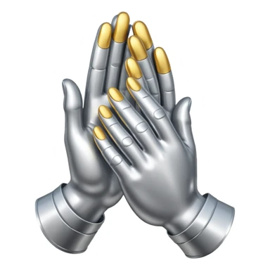 praying metallic hands, no gold sticker