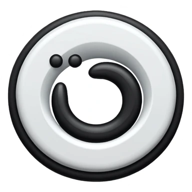 Quiero un logo de un círculo negro con una fina línea blanca vertical y una línea horizontal más gruesa que apunte hacia la izquierda. sticker