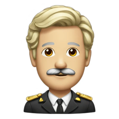 German leader with a moustache and black hair sticker