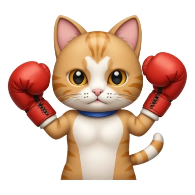 Cat with boxing gloves sticker