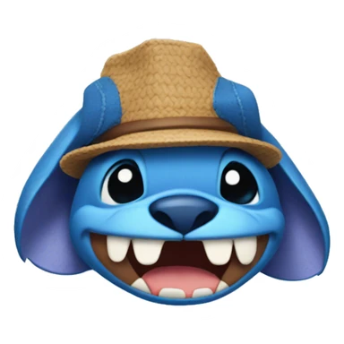 Stitch wearing a hat sticker