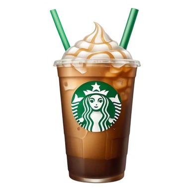 Starbuck ice coffee with ice cubes sticker